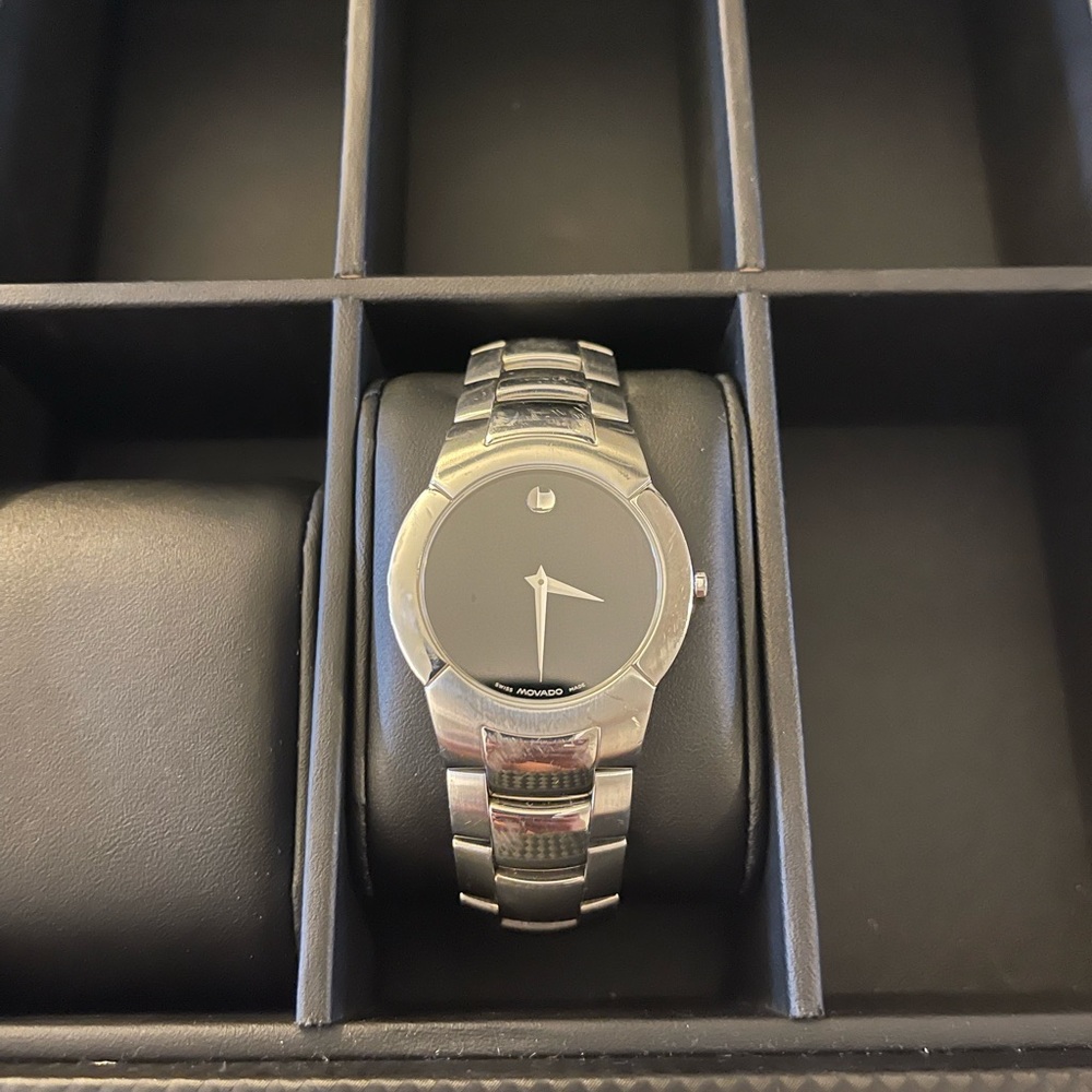 Movado classic men’s stainless steel watch